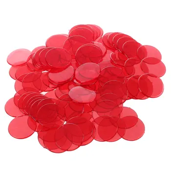 100 Világos Piros Műanyag Bingo Chips 1,9 cm