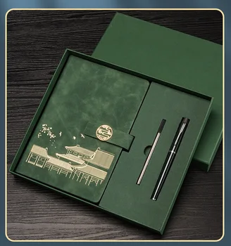 Ajándék üzleti notebook ajándék doboz Nemzeti Dagály Palota Múzeum talákozó jegyzettömb retro csat notebook heti határidőnapló jegyzetfüzet