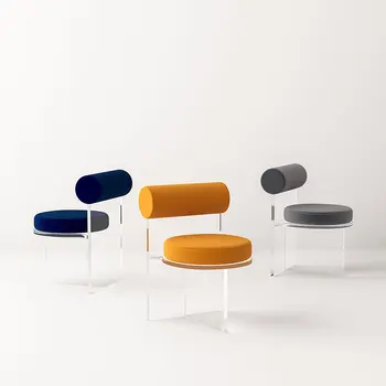 Fény luxus akril étkező szék, átlátszó kristály széklet, modern, minimalista tervező háttámla, háztartási smink szék