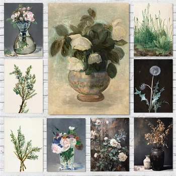 Évjárat Boróka Növény, Virág, Rózsa, Hortenzia, Poszter Nyomtatás, Dekorációs Vászon Festmény Nappali, Hálószoba Wall Art Lakberendezés