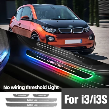A BMW i3 i3S 2013-2022 2018 2019 2020 2021 Autó, Ajtó, Párkány Fény Egyedi Logó LED Üdv Küszöb Pedál Lámpa Tartozékok