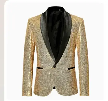 2023 új férfi divat sequin öltöny zakó személyiség férfi énekes ruha teljesítmény arany öltöny zakó