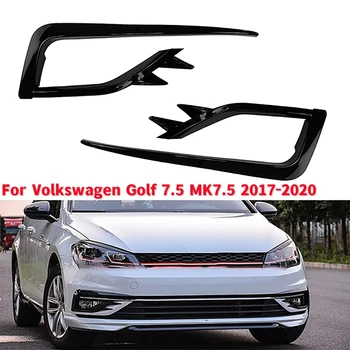 1Pair Kocsi, Első Lökhárító Ködlámpa Rács Takarja Trim Dekoráció Keret Volkswagen Golf 7.5 MK7.5 2017-2020