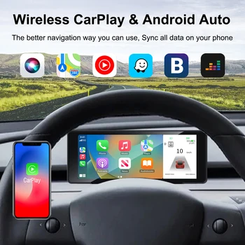 Új 6.9 Hüvelykes HD IPS 2.5 D Autó Műszerfal LCD A Tesla Model 3 2017 Modell Y 2019 EV HUD Támogatja a Vezeték nélküli Carplay Android Auto