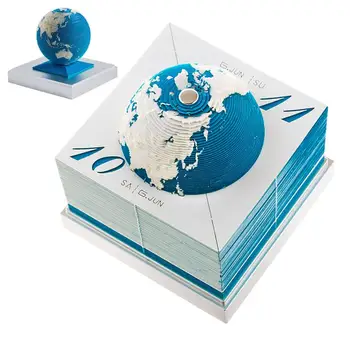 A föld Naptári 3D Művészeti Naptár Memo Pad 2024 Rip-El Papír Faragás Ragadós Szobor Papír Föld Modell DIY Ajándék Asztal