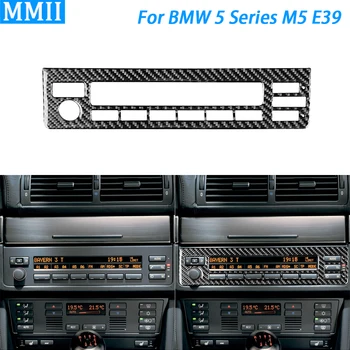 BMW 5-ös Sorozat E39 M5 1998-03 Igazi Szénszálas Center Rádió CD Control Panel, Dekorációs Fedél Autó Belső Dekorációs Matrica