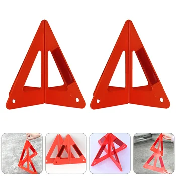 2 db Figyelmeztető Jel az Autó Közúti Fényvisszaverő Háromszög Biztonsági Készlet Műanyag Háromszög