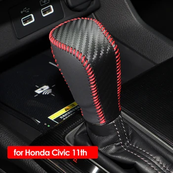 Bőr Autó sebességváltási Nyakörvek, a Honda Civic X 10 2016 2017 2018 2019 2020 2021 Kiegészítők Felszerelés Fejét a Shift Gomb Borító