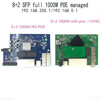 IP-Menedzsment 8-port 10/100/1000Mbps PoE Ethernet Kapcsoló Modul Sikerült Kapcsoló Modul, 2 Gigabit SFP Slot gigabit switch