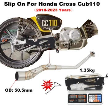 Csúszik A Honda Cross Cub110 CC110 2018-2023 Motorkerékpár, Kipufogó Menekülés Rendszerek Módosítása Előtt Link Cső Csatlakoztatása 51mm Kipufogó