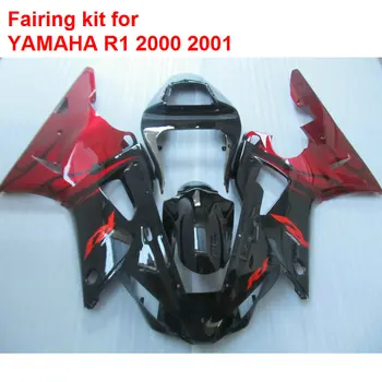 7 ajándékok motorkerékpár spoiler készlet Yamaha YZF R1 00 01 matt fekete piros burkolat meghatározott YZFR1 2000 2001 BA48