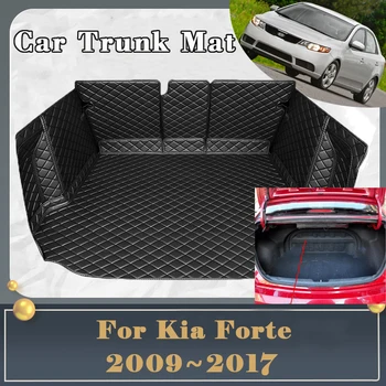 Kocsi Csomagtartójában Mat A Kia Forte Cerato Shuma 2009~2017 Dirt-rezisztens Teljesen Körülvett Csomagtartóban Mat Cargo Hátsó Tálca, Autó Tartozékok