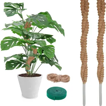 Futónövény Moss Pole Tartozékok Hajlítható Coco Kókuszrost Pole Növény Botok Támogatás Kerti Növény Ketrecek Növények Támogatása
