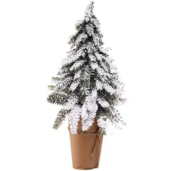 Mini karácsonyfa 27/33 cm-Fehér Cédrus Pines Asztali Dekoráció, karácsonyfa Haza Szoba Táblázat Ornamentl 2021 Karácsonyi Navidad