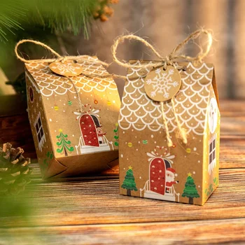 iCraft 24Sets Adventi Naptár Mézeskalács Ház díszdobozban Karácsonyi ajándékot Candy Szívességet Doboz Ajándék Címkét, Matricát Karácsonyi Visszaszámlálás