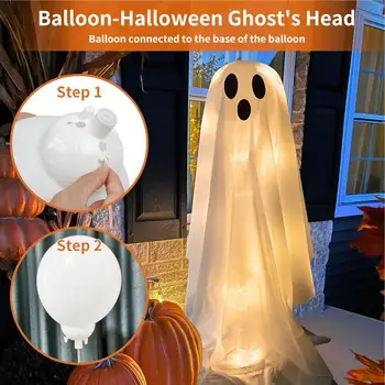 Nagy, Kivilágított Fehér Ruhával Szellemek DIY Halloween Dekoráció LED String Fény, Kísérteties Fehér Szellem Dekoráció Kísértetjárta Ház