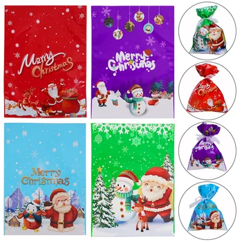 Karácsonyi Ajándék Táskák Húzózsinórral Újrahasznosítható Édességet, Nasit Cookie Ékszerek Csomagolás Zsák Születésnapi Party Új Év Kellékek