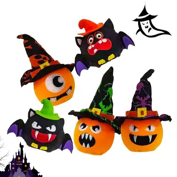 Fény Tök Boszorkány Kalap Sütőtök a Halloween Dekoráció LED 5 DB Akkumulátoros Bat Éjszakai Fény Dekoráció Fa