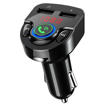 Bluetooth Autós Készlet Autó FM Transmitter Bluetooth 5.0 Zene, Audio Lejátszó, Vezeték nélküli Kihangosító Dual USB-Gyors Töltés