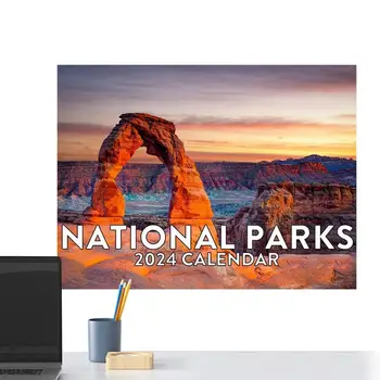 12 Hónapos Természet Naptári 2024 Nemzeti Parkok Fali Naptár Ajándékok Havi Fali Naptár, Gyönyörű Festői Képek Amerika